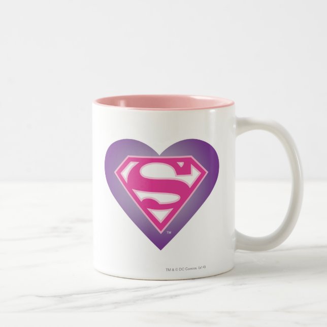 Tasse 2 Couleurs Bouclier du coeur pourpre (Droit)