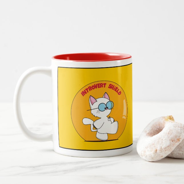 Tasse 2 Couleurs Bouclier introverti (Avec donut)