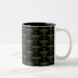 Tasse 2 Couleurs Boue Abstraite ultramoderne, Vert olive