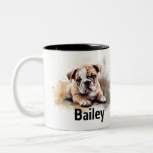 Boue d'aquarelle Bulldog