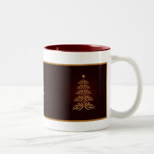 Tasse 2 Couleurs Boue d'arbre de Noël Red Bell