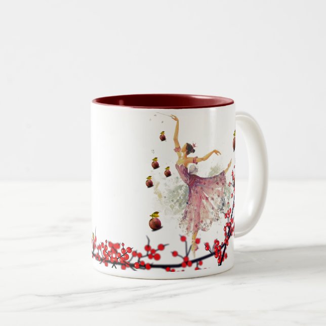 Tasse 2 Couleurs Boue de café à la poitrine à la prune (Devant droit)