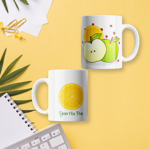 Tasse 2 Couleurs Boue de café aux fruits frais personnalisés