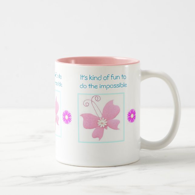 Tasse 2 Couleurs Boue de café papillon (Droit)