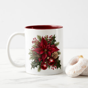 Tasse 2 Couleurs Boue de café Poinsettia