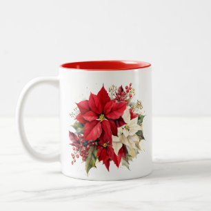 Tasse 2 Couleurs Boue de café Poinsettia