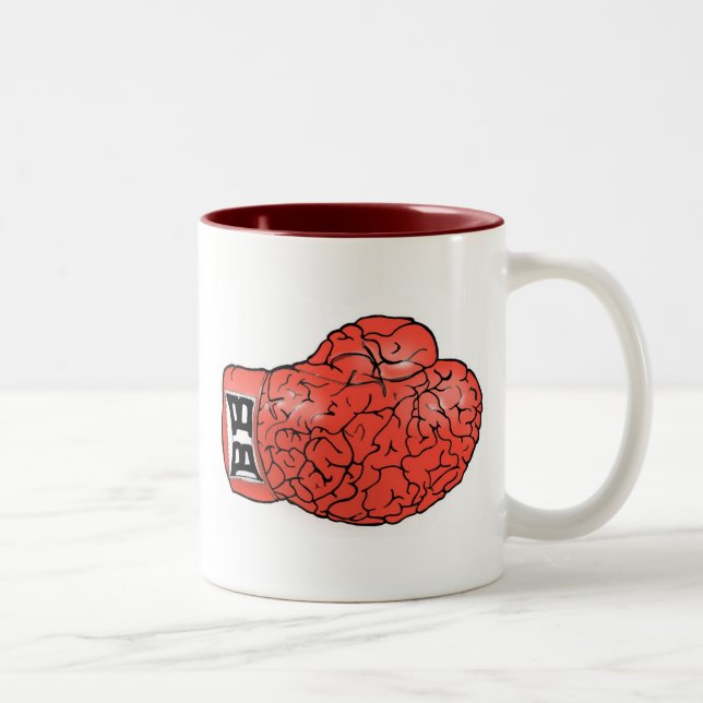 Tasse 2 Couleurs Boue de cerveaux en boîte (rouge) (Droit)