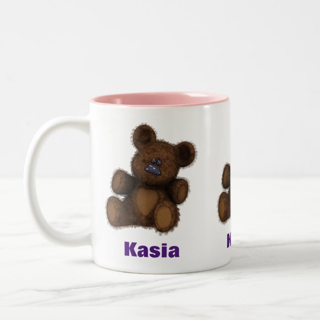 Tasse 2 Couleurs Boue d'ours en peluche personnalisée - kubek (Gauche)