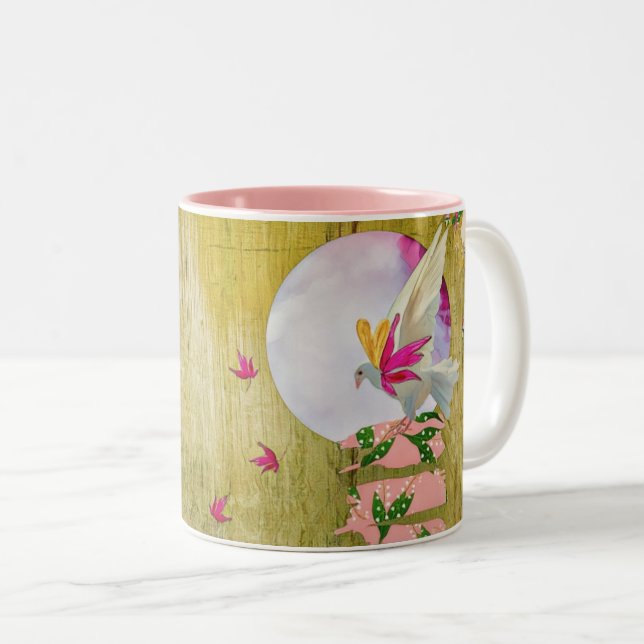 Tasse 2 Couleurs Boue en céramique de colombe (Devant droit)