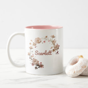 Tasse 2 Couleurs Boue florale à scarlett
