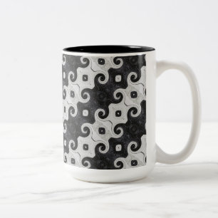 Tasse 2 Couleurs Boue Motif Abstraite de boucles d'oeil en diamant