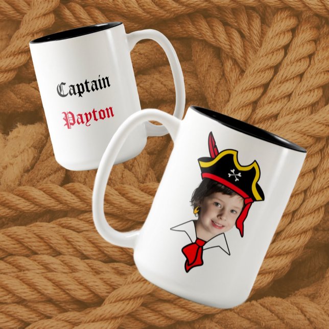 Tasse 2 Couleurs Boue photo pirate personnalisable (Créateur téléchargé)