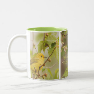 Tasse 2 Couleurs Boug de café de la Paruline jaune