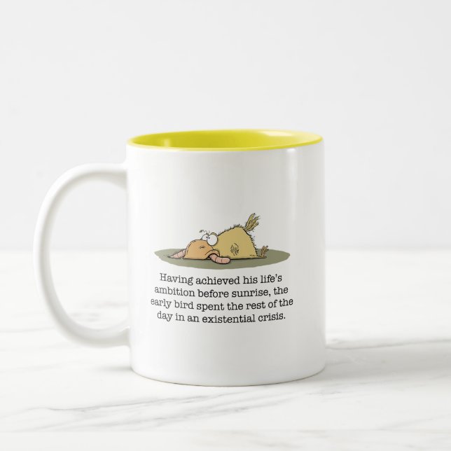 Tasse 2 Couleurs Boug de café pour oiseaux précoces (Gauche)