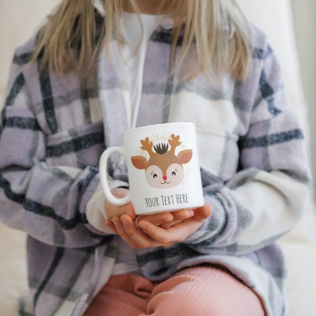 Tasse 2 Couleurs Boug de Noël personnalisé mignonne cerf (Créateur téléchargé)