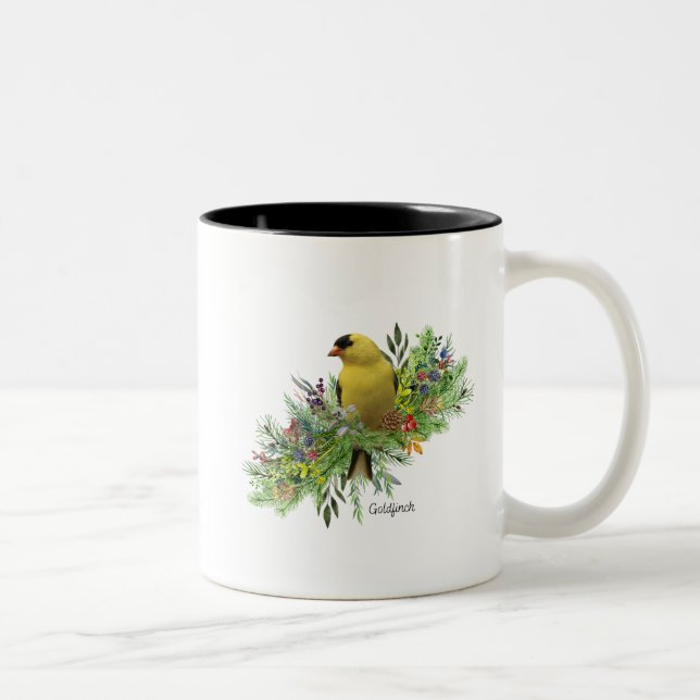 Tasse 2 Couleurs Boug d'oiseaux Goldfinch (Droit)