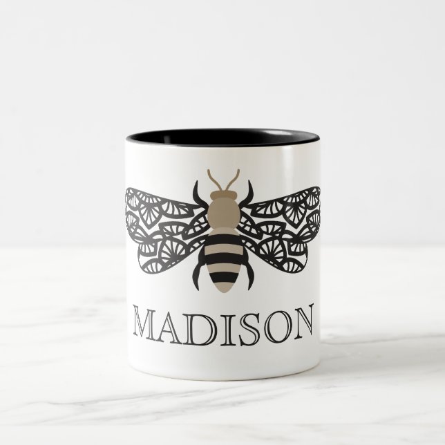 Tasse 2 Couleurs Boug personnalisé Lacewing Bee (Centre)
