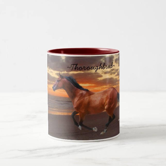 Tasse 2 Couleurs Boug Sunrise du Cheval Thoroughbred (Centre)