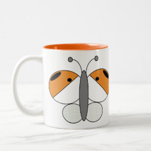 Tasse 2 Couleurs Bouge à papillon coloré mignonne - Conseil orange
