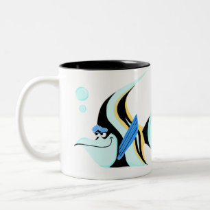 Tasse 2 Couleurs Bouge de café avec poisson ange clair et serein