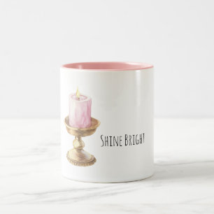 Tasse 2 Couleurs Bougie Rose Or Brille Fort
