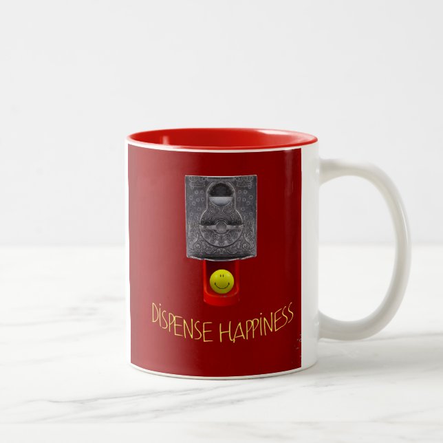 Tasse 2 Couleurs boule de gumball de visage heureux (Droit)
