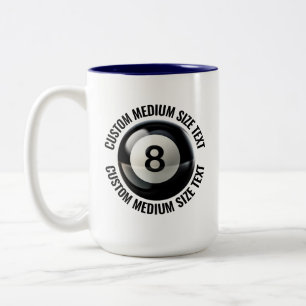 Tasse 2 Couleurs Boule magique 8 & Texte moyen BLEU NAVY 450g Perso