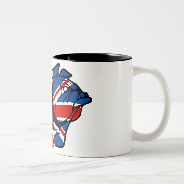 Tasse 2 Couleurs Bouledogue impressionnant d'Union Jack (Droit)