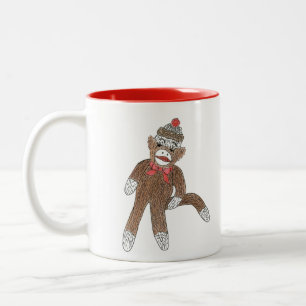 Tasse 2 Couleurs Bouteille de café Sock Monkey