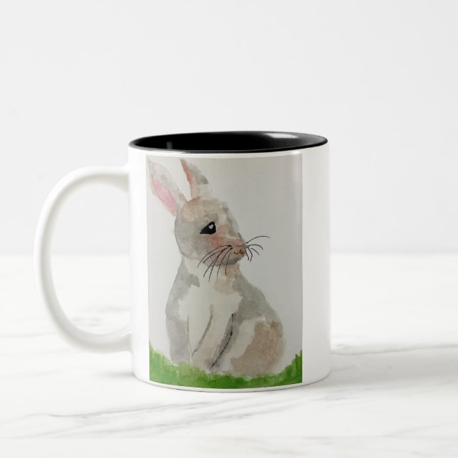 Tasse 2 Couleurs Bouteille de lapin d'aquarelle (Gauche)