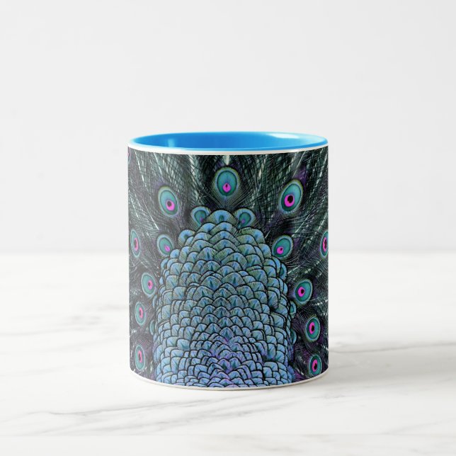 Tasse 2 Couleurs Bouteille de paon (Centre)