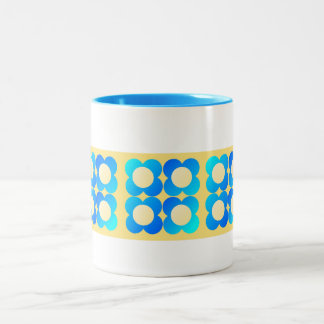 Tasse 2 Couleurs Bouteille florale de citron turquoise