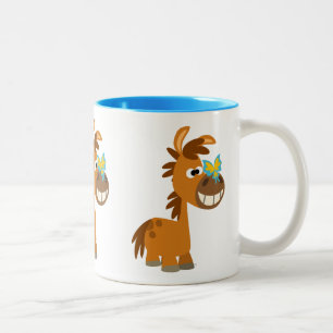 Tasse 2 Couleurs Bouton de papillon de caricature mignon
