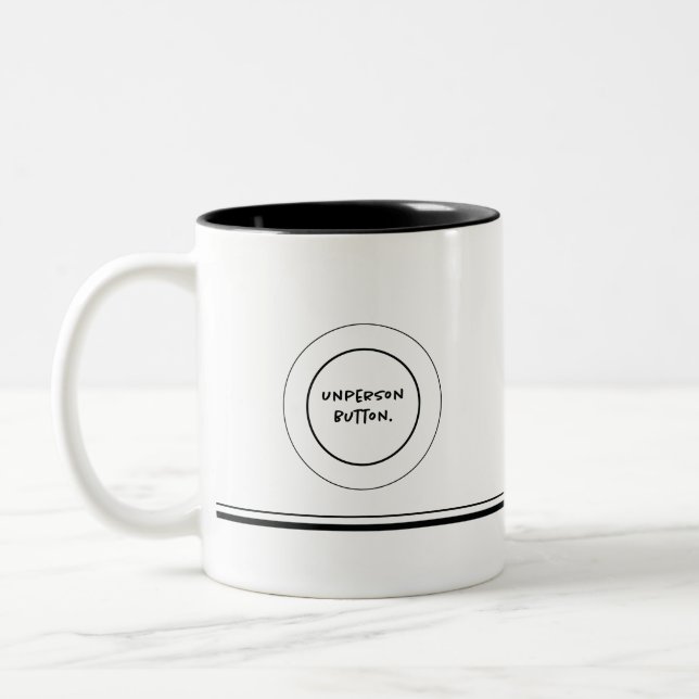 Tasse 2 Couleurs Bouton Unperson 11 oz. Coffee Mug. (Gauche)