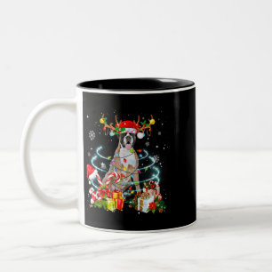 Tasse 2 Couleurs Boxe Chien Reindeer Noël Arbre Lumières Pyjama Xm
