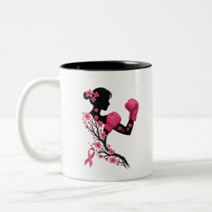 Tasse 2 Couleurs Boxe Jeune Fille Cancer du sein Sensibilisation Mu