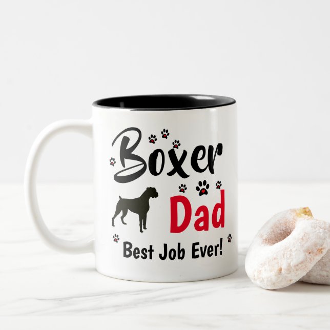 Tasse 2 Couleurs Boxer Dad - Boxer Dog GiftsGifts (Avec donut)