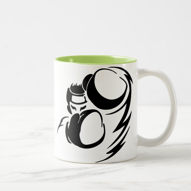 Tasse 2 Couleurs Boxeur vert frais (Droit)