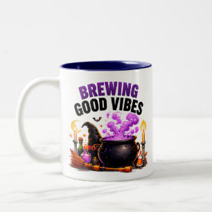 Tasse 2 Couleurs Brassage de bonnes vibrations Chaudron de sorcière