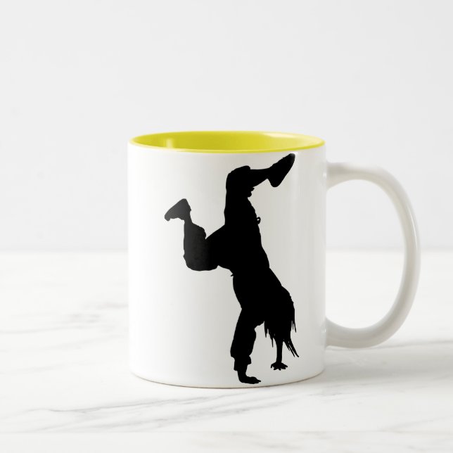 Tasse 2 Couleurs Breakdancer ; jaune (Droit)