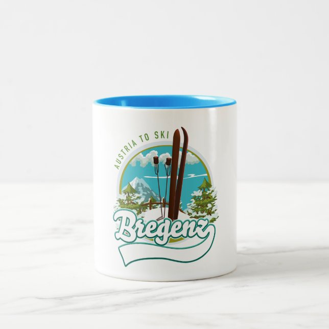 Tasse 2 Couleurs Bregenz austria - logo ski (Centre)