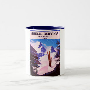 Tasse 2 Couleurs Breuil-Cervinia,Valle d'Aosta, Italie, affiche de