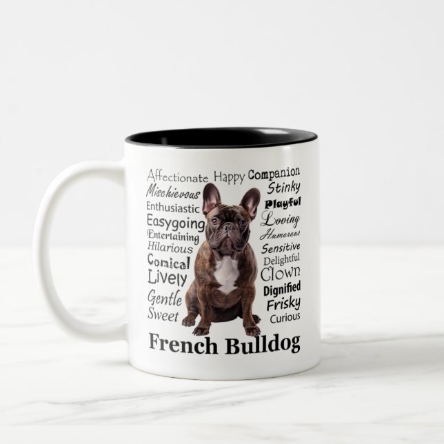 Tasse 2 Couleurs Brindle Français Bulldog (Gauche)