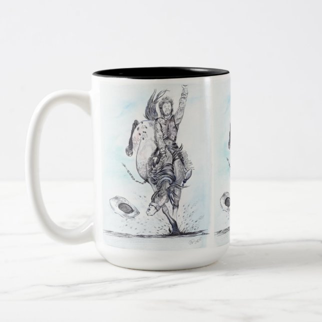 Tasse 2 Couleurs Bronc aux yeux cassés (Gauche)