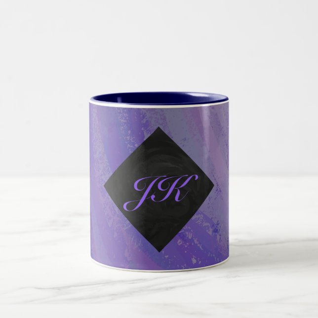 Tasse 2 Couleurs Broyeur de bleuets et monogramme noir (Centre)