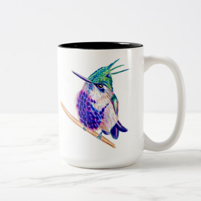 Tasse 2 Couleurs Brume pourpre de colibri vert couronné (Droit)