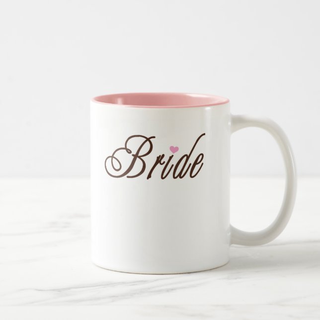 Tasse 2 Couleurs Bruns chics de jeune mariée (Droit)