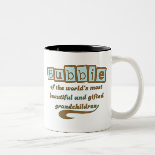 Tasse 2 Couleurs Bubbie des petits-enfants doués (Droit)