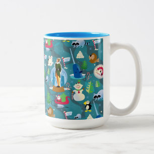 Tasse 2 Couleurs Buddy l'Elf et personnages motif sarcelle