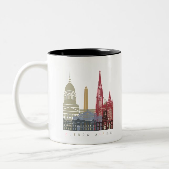 Tasse 2 Couleurs Buenos Aires skyline poster (Gauche)
